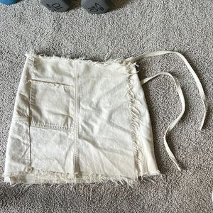 Cream/off white BDG Wrap Mini Skirt